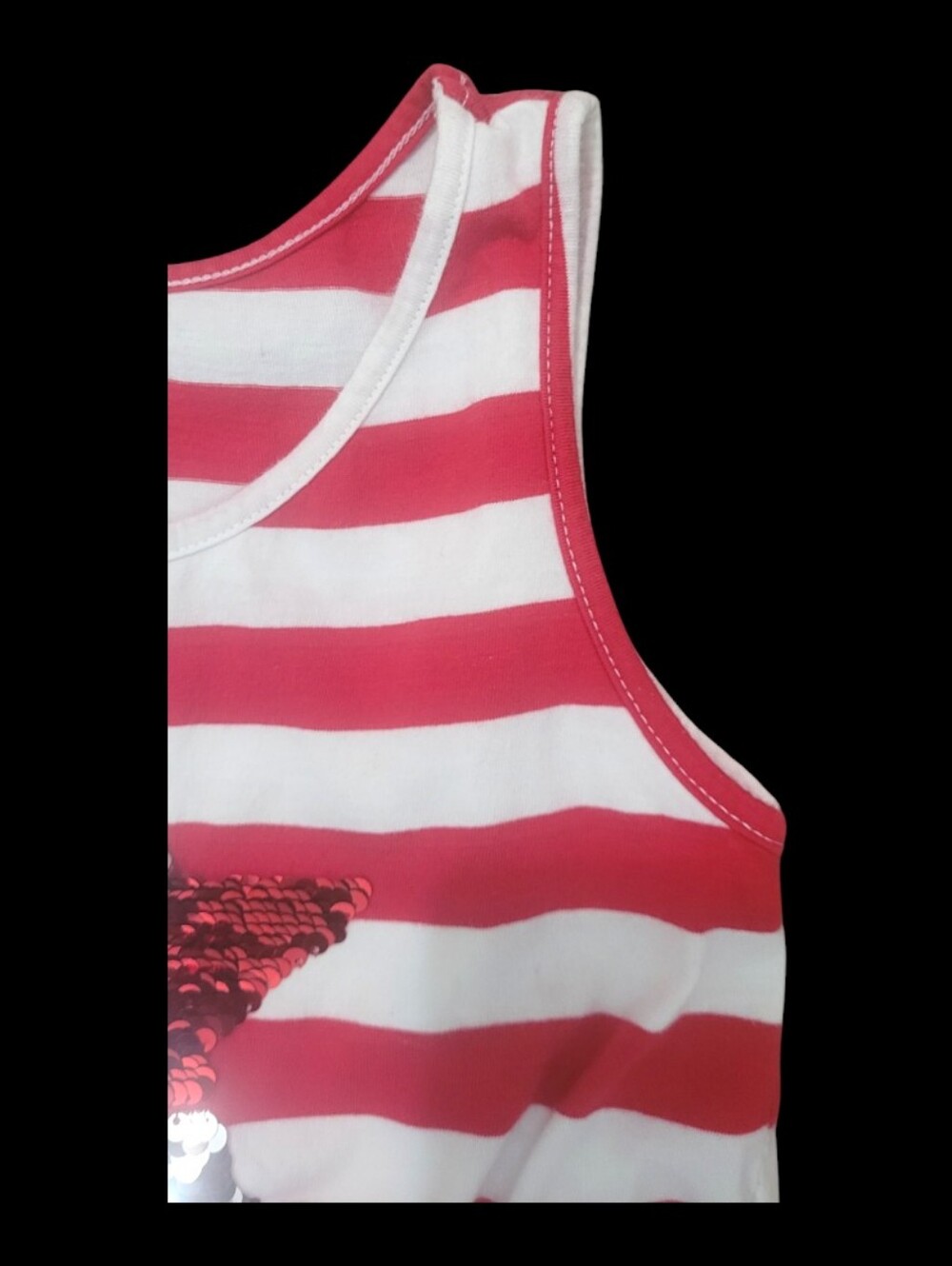 The Children's Place Girl's Red White and Navy Star Striped SleevelessTank Dress - Picture 5 of 11